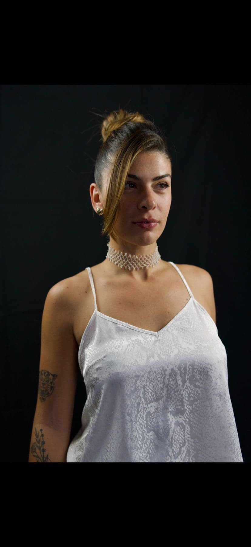 Editorial portrait, black backdrop