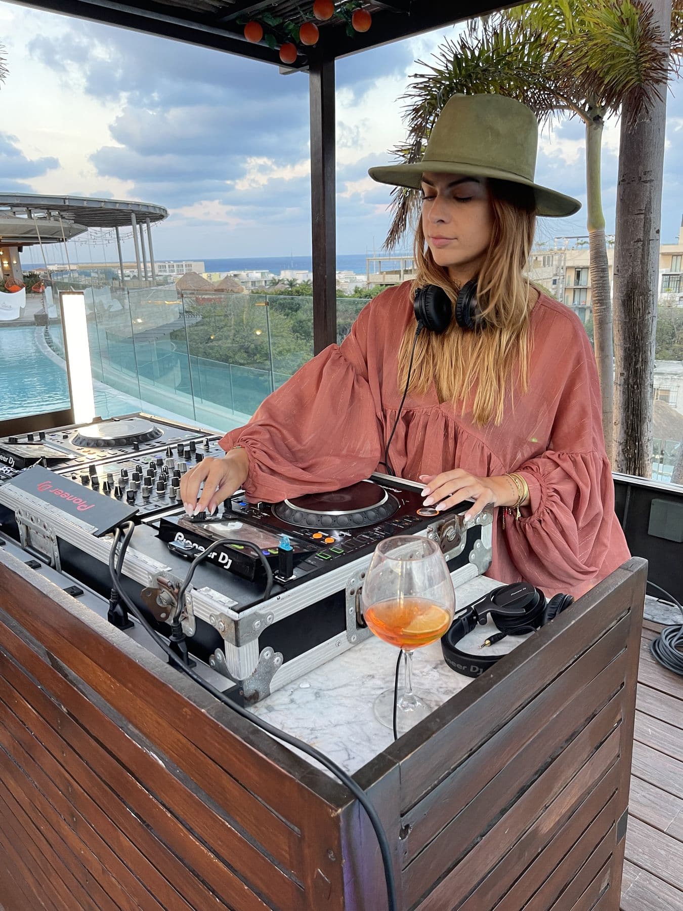 Golden hour rooftop set